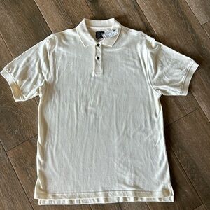 NWT Jos A Bank interlock cream color mens polo size Large